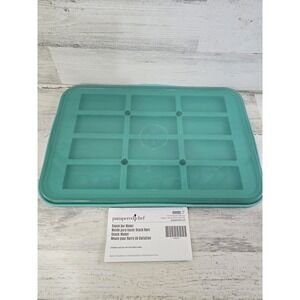 Pampered Chef Snack Bar Maker 100000 Teal Silicone 12 Well Mold with Lid